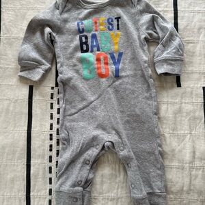 Gray Baby One Piece with Colorful Print